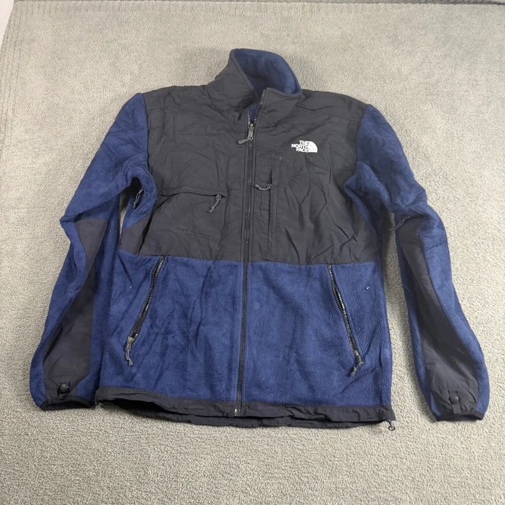 The North Face Denali Fleece Jacket Mens Medium Navy Blue Black Full Zip 8838
